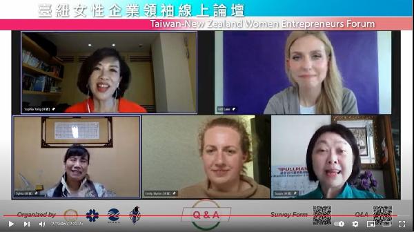  臺紐女性企業領袖線上論壇、推動女性參與國際貿易/ 台銘新聞網