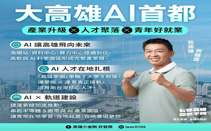  圖卡一次看懂　許智傑擘劃高雄AI首都藍圖　從產業到生活全面升級