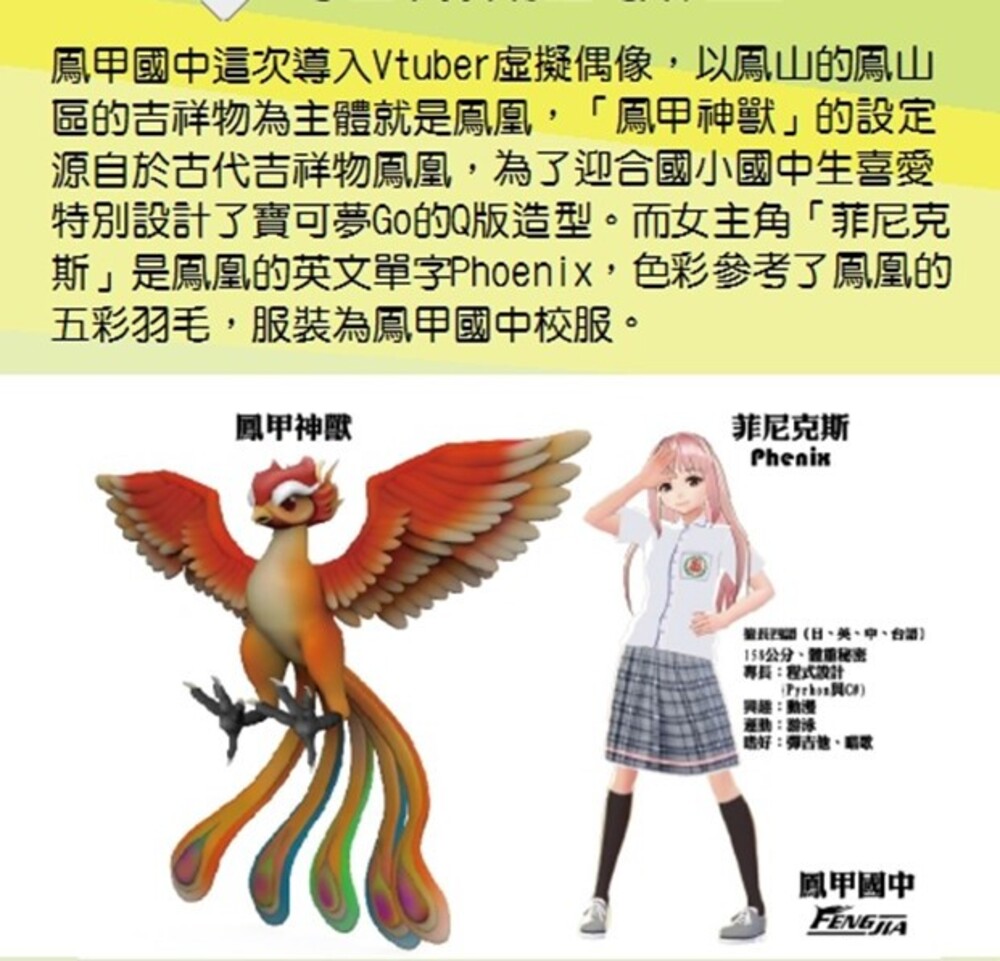 台灣首例  國中虛擬偶像”菲尼克斯” 校慶首度公開亮相”/台銘新聞網